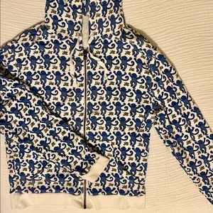 Roller Rabbit original Harley Hoodie. Blue monkeys. Size XS. French Terry.